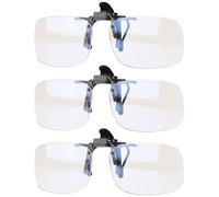 Lot de 3 clips sur-lunettes anti lumière bleue + UV 400 [Infactory]
