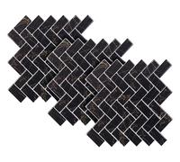 Infactory 3 dalles murales adhésives - 26 x 26 cm - Chevrons de marbre