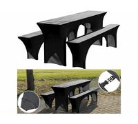 Infactory 3 housses élastiques pour table et bancs - coloris anthracite