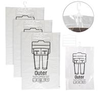 Infactory 3 sacs de mise sous vide pour vêtements avec porte-pantalons - 67 x 100 cm