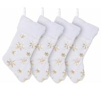 Infactory 4 chaussettes de Noël à suspendre - étoiles dorées