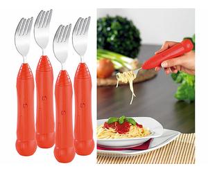 Infactory 4 fourchettes à spaghetti automatiques avec système rotatif