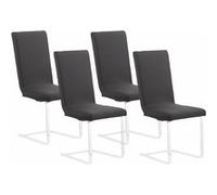 Infactory : 4 housses de chaise extensibles et écologiques - Noir