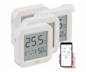 Infactory 4 mini thermomètres-hygromètres connectés