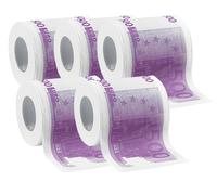 Infactory 5 rouleaux de papier toilette billets de 500 euros