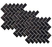 infactory Autocollants décoratifs 3D (x3) - 26 x 26 cm - Chevrons de marbre