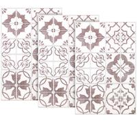 infactory Autocollants décoratifs 3D (x3) - 30 x 20 cm - Carreau avec Motifs Gris