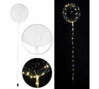 Infactory : Ballon transparent Ø env. 20 cm avec guirlande à 40 LED - Blanc chaud noir G