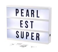 infactory Boîte d'affichage lumineuse personnalisable - 3 lignes - Cadre blanc