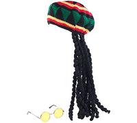 infactory Bonnet jamaïcain avec Dreadlocks & Lunettes