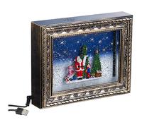 Infactory Cadre décoratif de Noël "Cadeaux" avec LED, musique et neige