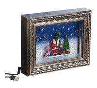 Infactory Cadre décoratif de Noël "Cadeaux" avec LED, musique et neige