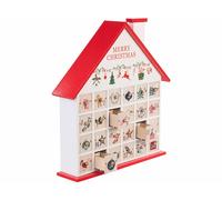 Infactory Calendrier de l'Avent réutilisable en bois - "Maison"