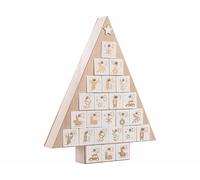 Infactory Calendrier de l'Avent réutilisable en bois - "Sapin de Noël"
