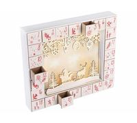 Infactory Calendrier de l'Avent réutilisable lumineux en bois