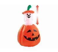 Infactory Citrouille lumineuse autogonflante avec son fantôme