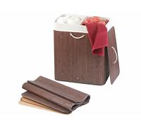 Infactory Corbeille à linge en bambou de 100 L - Brun foncé