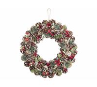 Couronne de Noël lumineuse - Ø 44 cm - Reflets rouges Infactory