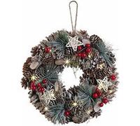 Infactory : Couronne de Noël lumineuse - Ø 30 cm - Reflets rouges G