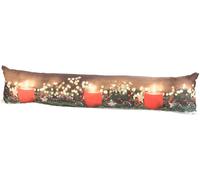 Infactory Coussin de porte à 3 LED avec motifs bougies - 90 x 20 cm