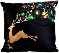 infactory Coussin Lumineux décoratif Renne 45 x 45 cm