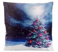 Infactory Coussin lumineux décoratif "Sapin de Noël" 40 x 40 cm
