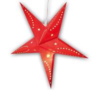 Infactory Étoile de Noël lumineuse en papier - 60 CM - rouge