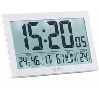 Infactory Horloge radio-pilotée XL avec thermo-hygromètre et capteur extérieur - Blanc