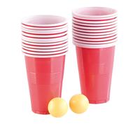 Infactory Jeu à boire Bière-Pong avec 2 balles et 24 gobelets