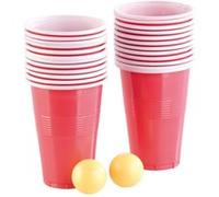 infactory Jeu à Boire Bière-Pong avec 2 balles et 24 gobelets