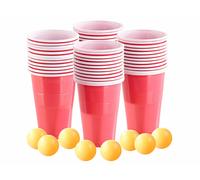 Infactory Jeu à boire Bière-Pong avec 8 balles et 96 gobelets