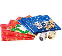 Infactory Kit d’emballage cadeau "Noël" 14 pièces