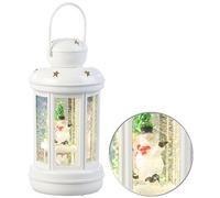 Infactory Lanterne LED sans fil à neige tourbillonnante et Bonhomme de Neige