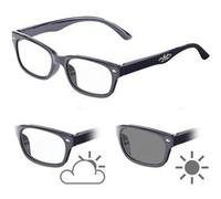 Infactory : Lunettes de lecture avec verres à teinte variable et protection UV 400, 0 dpt noir G
