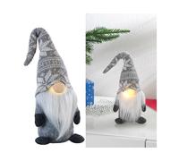 Infactory Lutin décoratif avec nez lumineux - coloris gris