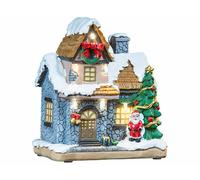 Infactory Maisonnette décorative avec Père Noël et illuminations
