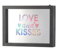 Infactory Miroir décoratif "Love and Kisses" avec paillettes et LED
