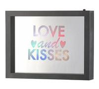 Infactory : Miroir décoratif Love and Kisses avec paillettes et LED G