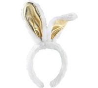 Infactory : Oreilles de lapin dorées en peluche blanc G