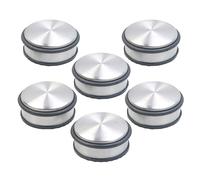Infactory : Pack de 6 bloque-portes en acier inoxydable avec anneaux en caoutchouc - 46 mm Acier