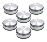 Infactory : Pack de 6 bloque-portes en acier inoxydable avec anneaux en caoutchouc - 46 mm Acier
