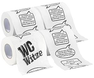 infactory Papier Toilette blagues: Lot de 4 papiers Toilette blagues, 2 Plis (Papier Toilette imprimé, drôle Papier Toilette, Emballage Cadeau)