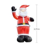 Père Noël gonflable avec bras mécanique - 270 cm Rouge G
