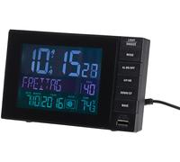 Infactory Réveil digital radio-piloté avec thermomètre et port USB 2A