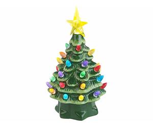 Infactory Sapin de Noël à LED 19 cm en céramique