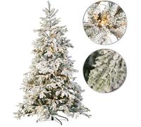 Infactory Sapin de Noël artificiel blanc 500 LED / 857 branches / 225 cm