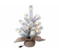 Infactory Sapin de Noël artificiel enneigé USB à LED - 26 cm