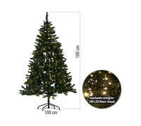 Infactory Sapin de Noël lumineux avec 750 épines en PVC - 500 LED - 180 cm