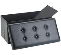 Infactory Siège pliable aspect cuir avec coffre de rangement 80 L - Noir