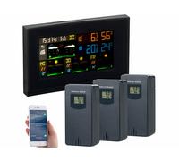 Infactory Station météo connectée, 3 capteurs externes, écran couleur, horloge